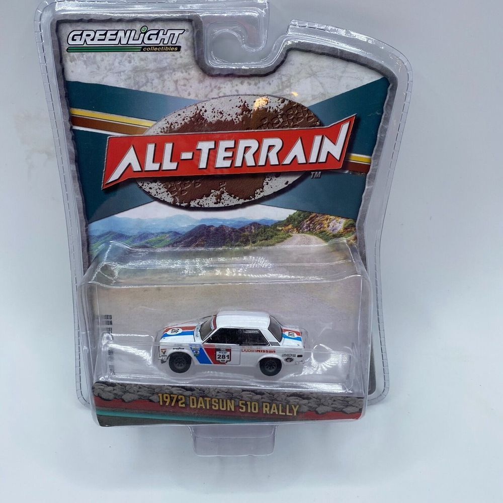 Greenlight All-Terrain 1972 Datsun 510 Rally 1:64 Metal Diecast Car Collectible